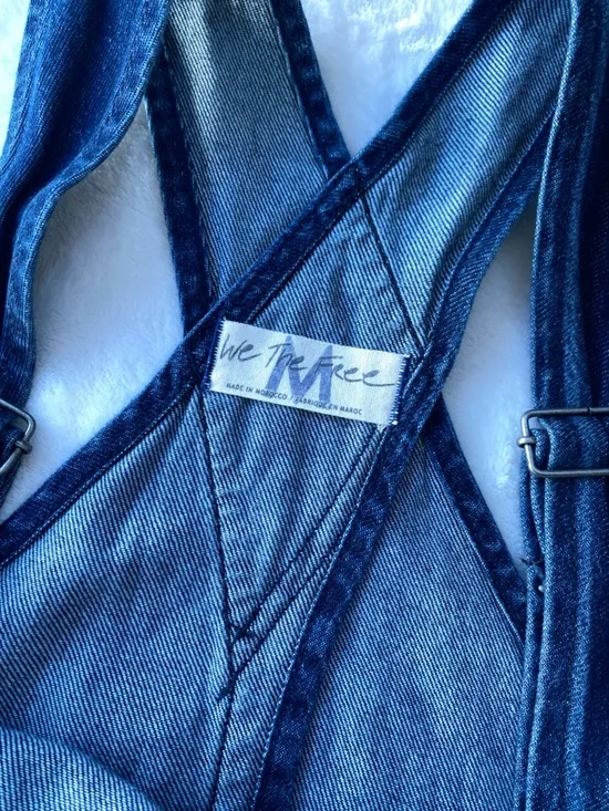 Free People We The Free Ziggy Slouchy Denim Overalls Blue M OB1194398 - Picture 5 of 12
